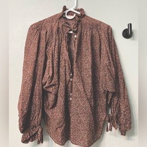 Doen purple flower button down